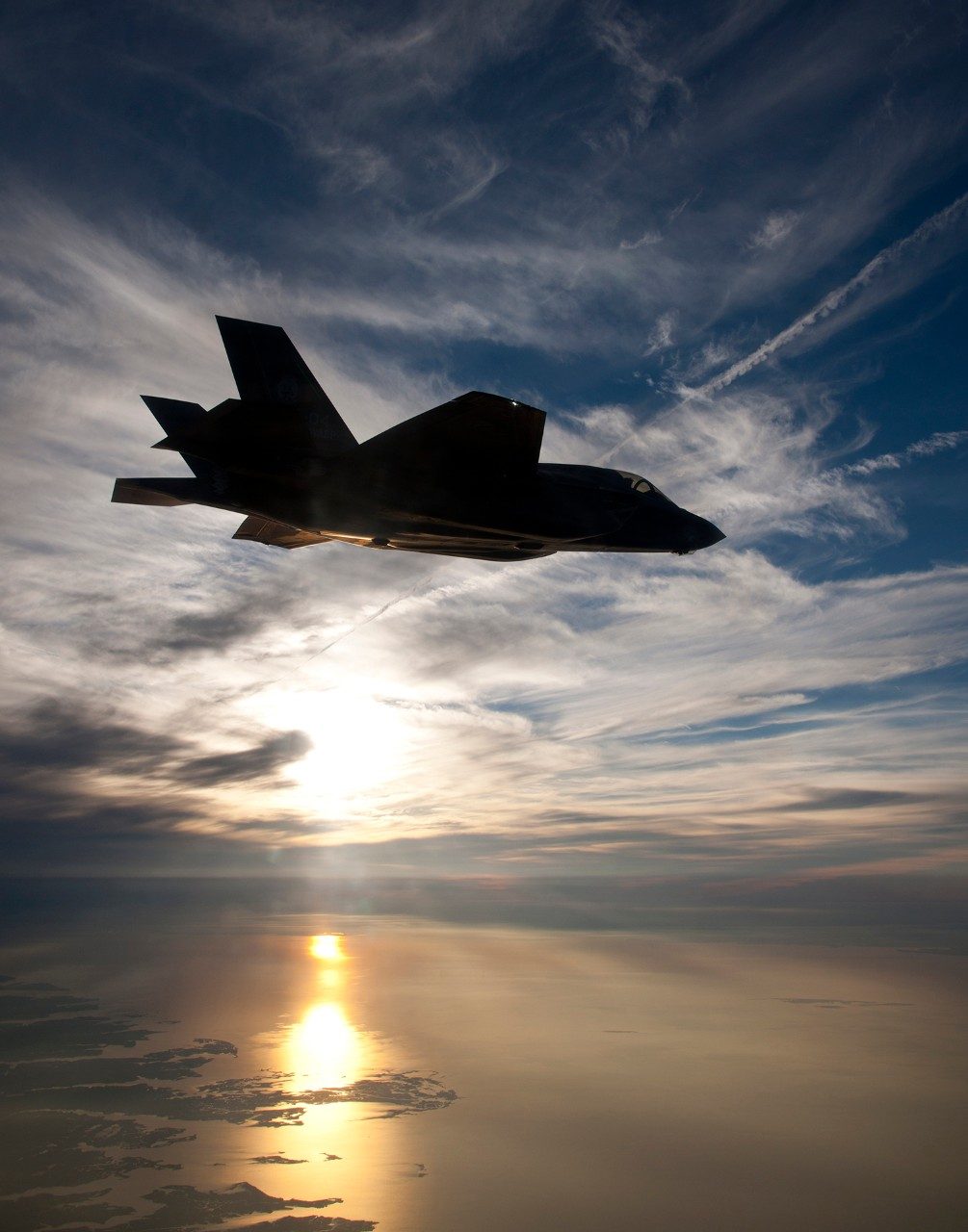 F-35B at sunset