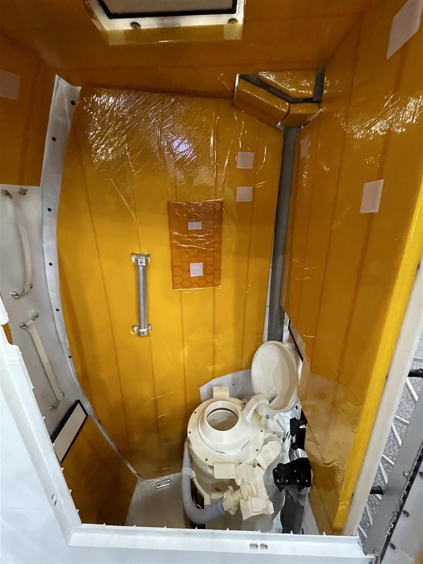 Orion spacecraft waste management system, or toilet, mockup